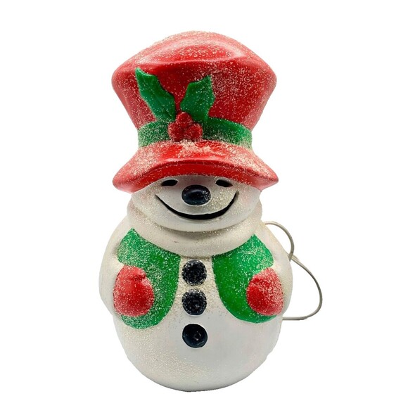 RARE Vintage Light Up Ceramic Snowman 13” Christmas Holiday Decor MINT - Picture 2 of 10